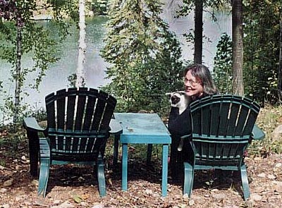 Karen Richardson enjoying the peace and tranquility of her country idyll.